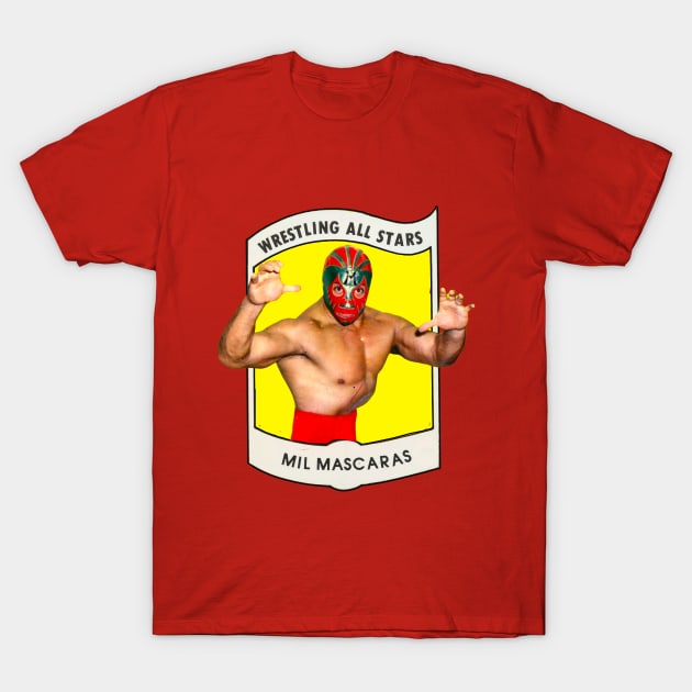 Mil Mascaras 1982 Wrestling All Stars T-Shirt by Pop Fan Shop